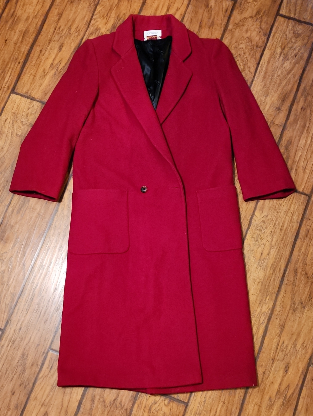 Women's Red Single-Button Wool-Blend Trench Coat by LOFT